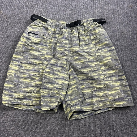 Patagonia Other - Patagonia Fish Print Shorts Mens Small Gray Elastic Waist Adjustable Belt